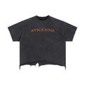 Vintage Wash Boxy Distressed Hem T-Shirt [XOX]