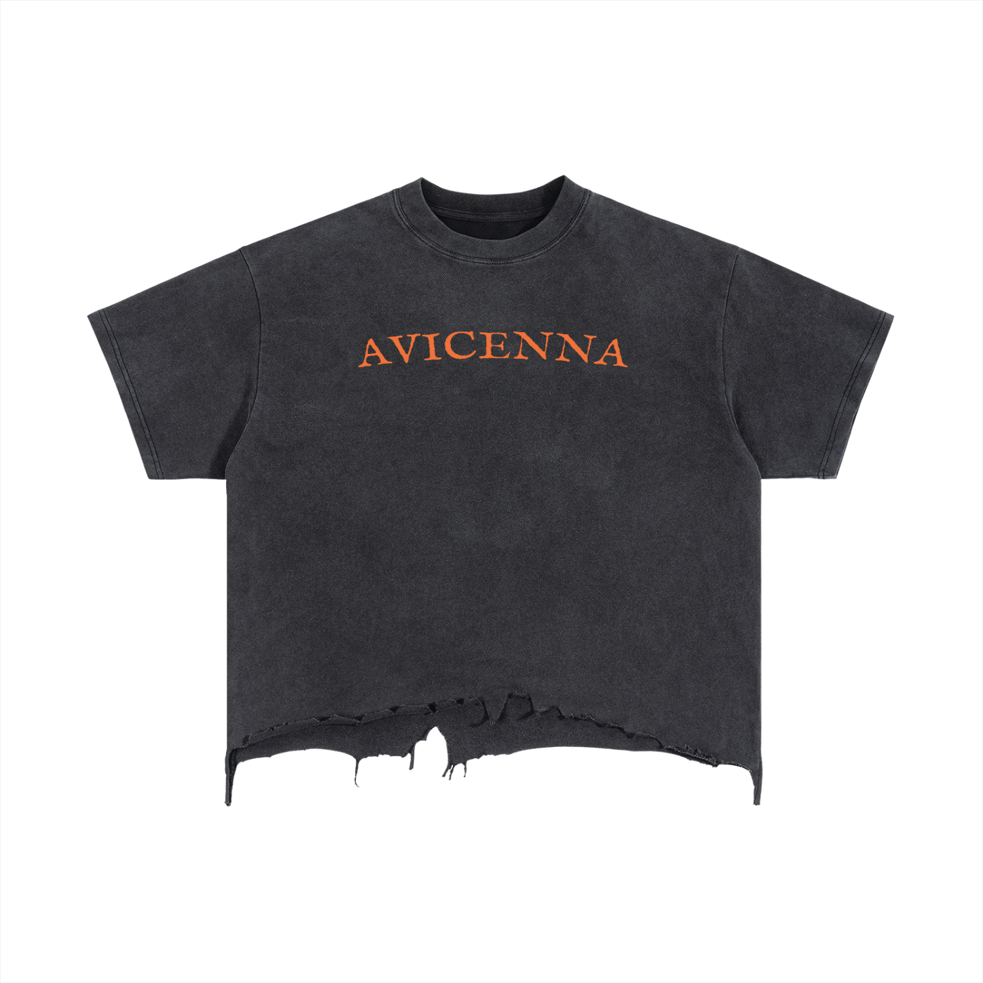 Vintage Wash Boxy Distressed Hem T-Shirt [XOX]
