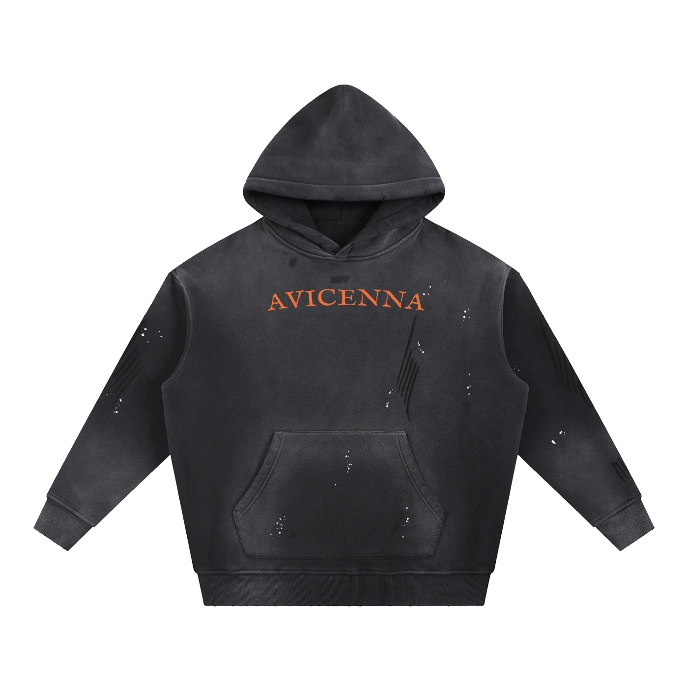 Vintage Washed Frayed Fleece Hoodie [XOX]