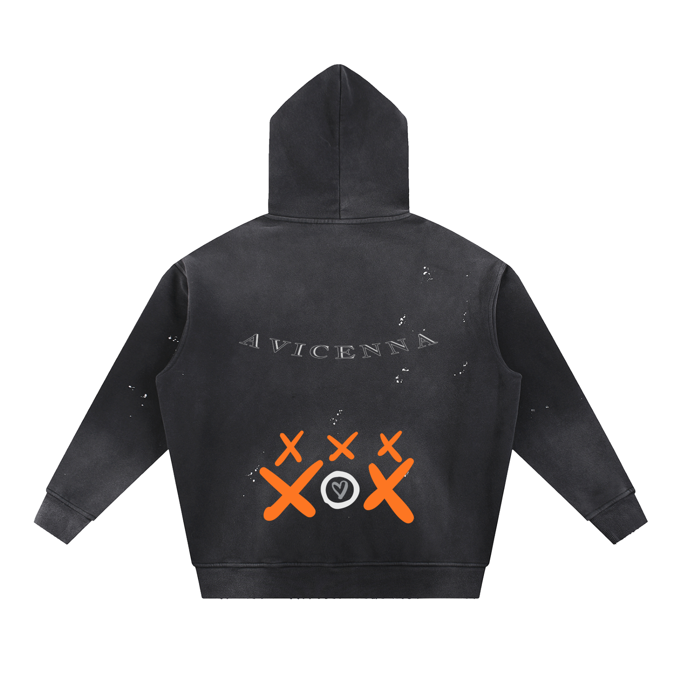 Vintage Washed Frayed Fleece Hoodie [XOX]