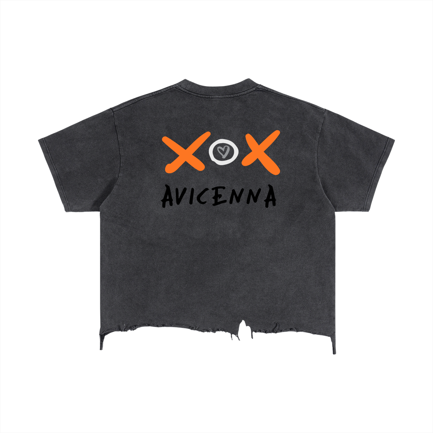 Vintage Wash Boxy Distressed Hem T-Shirt [XOX]